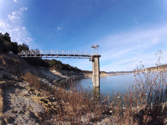 Winter 2014 view of the Intake Tower at Lake Cachuma.